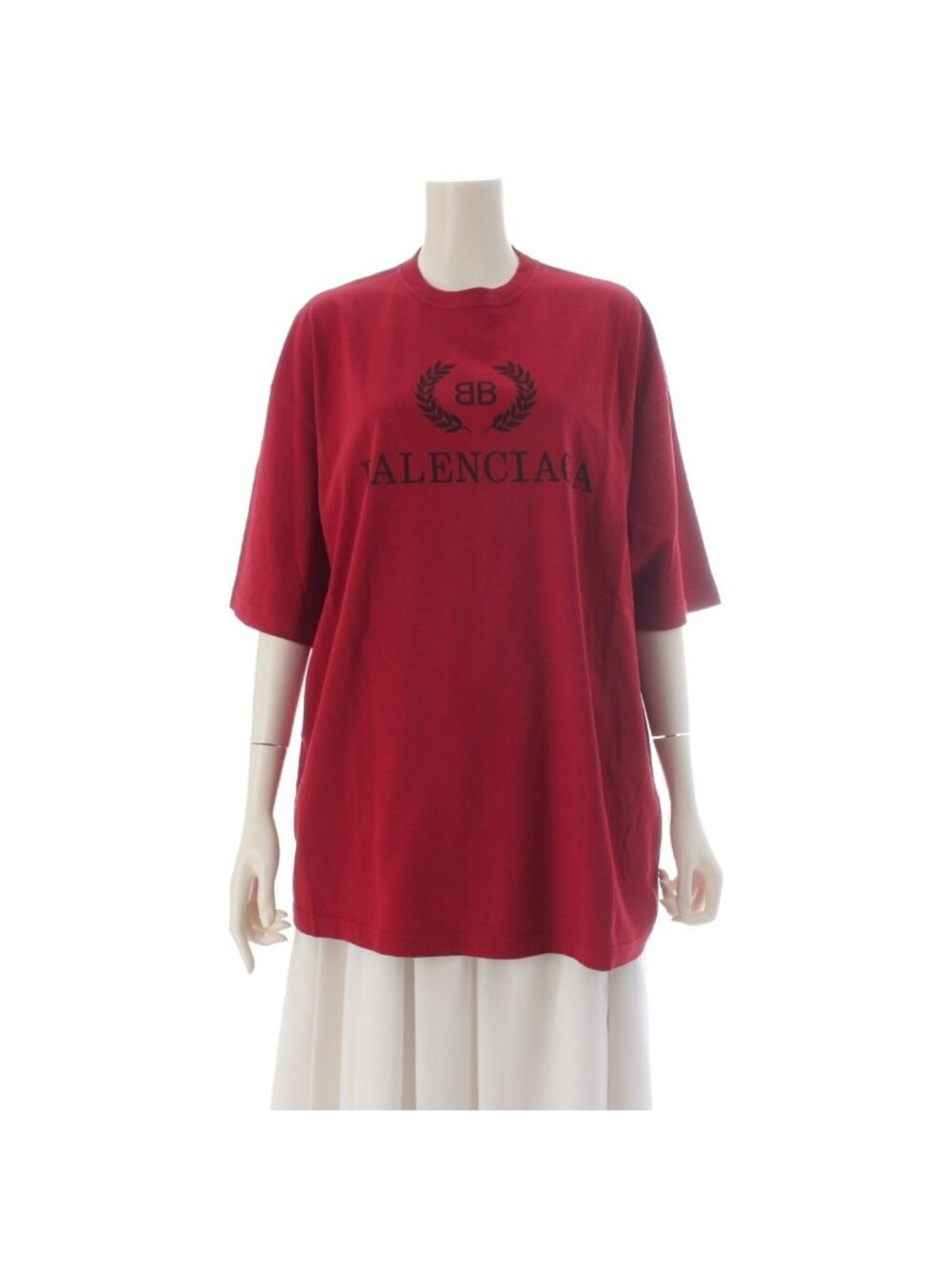 Balenciaga Cotton Logo Short Sleeve T-Shirt Top Red XS